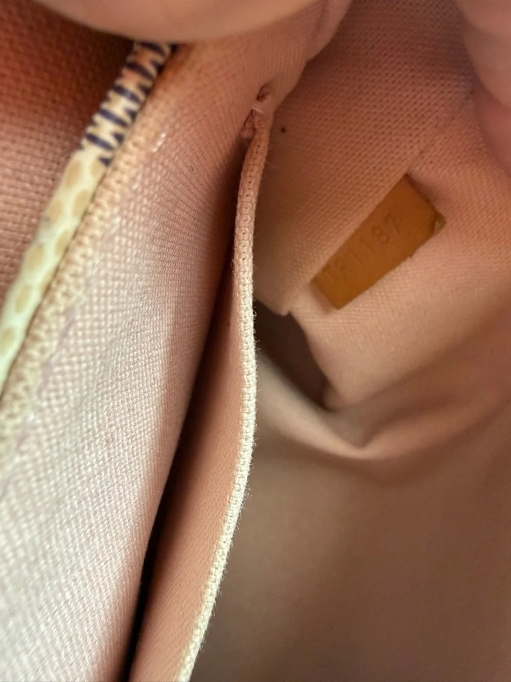 Louis Vuitton Damier Azur Canvas Satchel in Cream and Tan